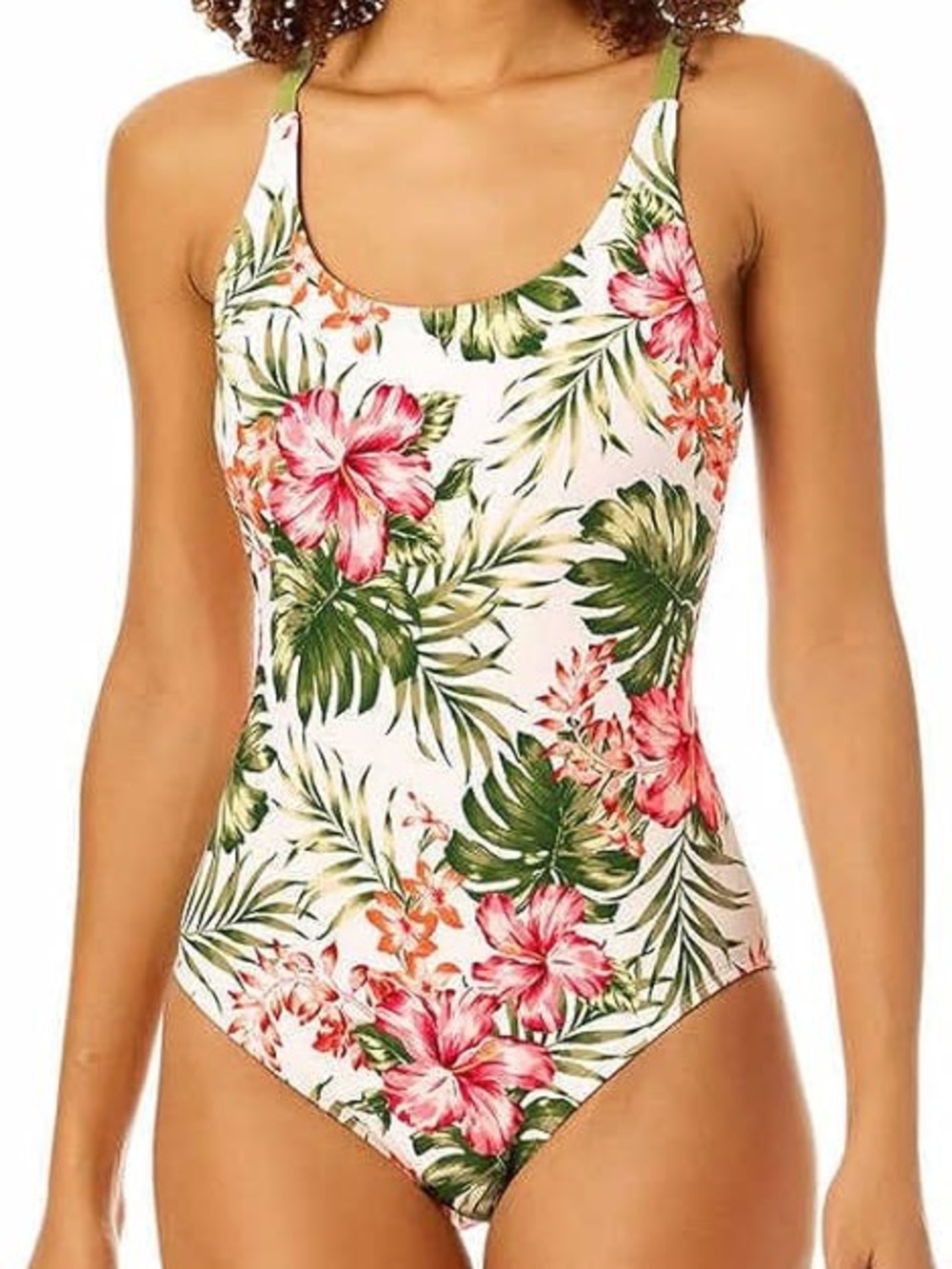 Hurley tropical one piece swimsuit bayshore pink